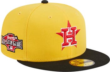 Houston Astros Hat Baseball Cap Fitted 7 5/8 New Era Vintage Shiny MLB Retro  USA