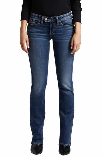 Silver Jeans Co. Suki Mid Rise Exposed Button Slim Bootcut Jeans
