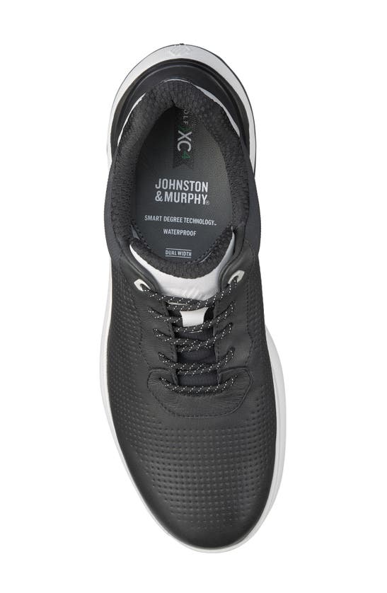 Shop Johnston & Murphy Ht1-luxe Hybrid Golf Shoe In Black Waterproof Full Grain
