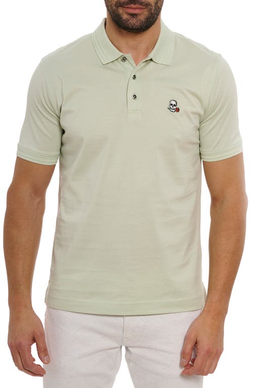 The Player Solid Cotton Jersey Polo in Seafoam