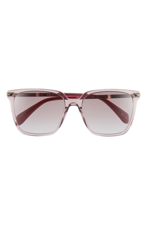 55mm Gradient Rectangle Sunglasses in Grey/Brown Gray Grad