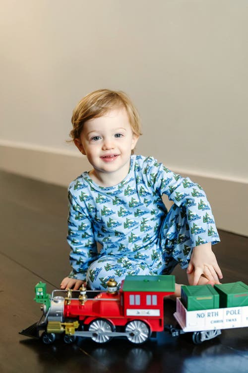 Shop Lila And Hayes Thompson Boys' Romper In North Pole Express