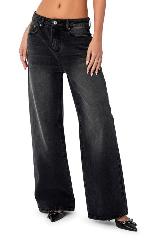 EDIKTED Braya Baggy Jeans Black-Washed at Nordstrom,