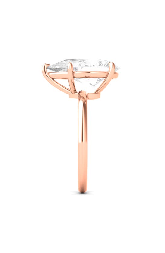 Hautecarat Pear Cut Lab Created Diamond 18k Gold Ring In 18k Rose Gold