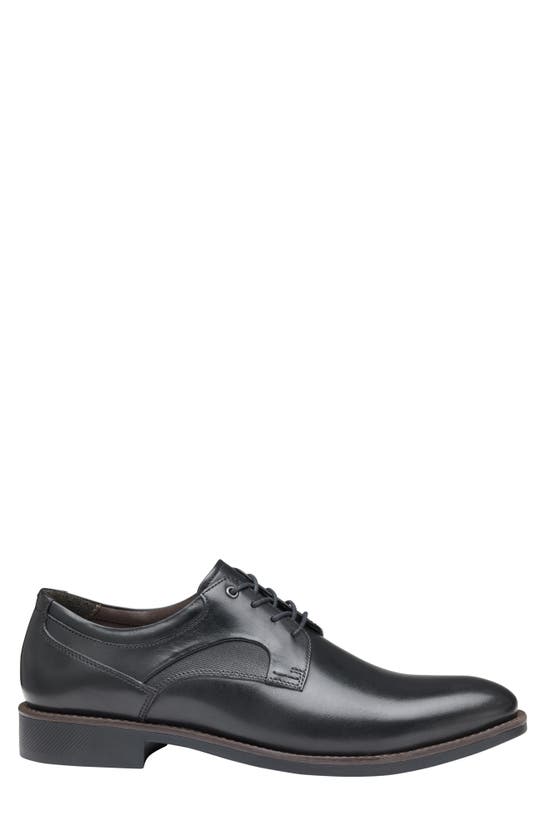 Johnston & Murphy Holcomb Waterproof Plain Toe Derby In Black Waterproof Full Grain