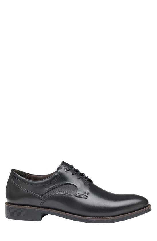 Shop Johnston & Murphy Holcomb Waterproof Plain Toe Derby In Black Waterproof Full Grain