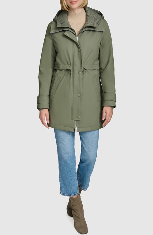 Andrew Marc Ryder Hooded Bib Inset Parka In Sage