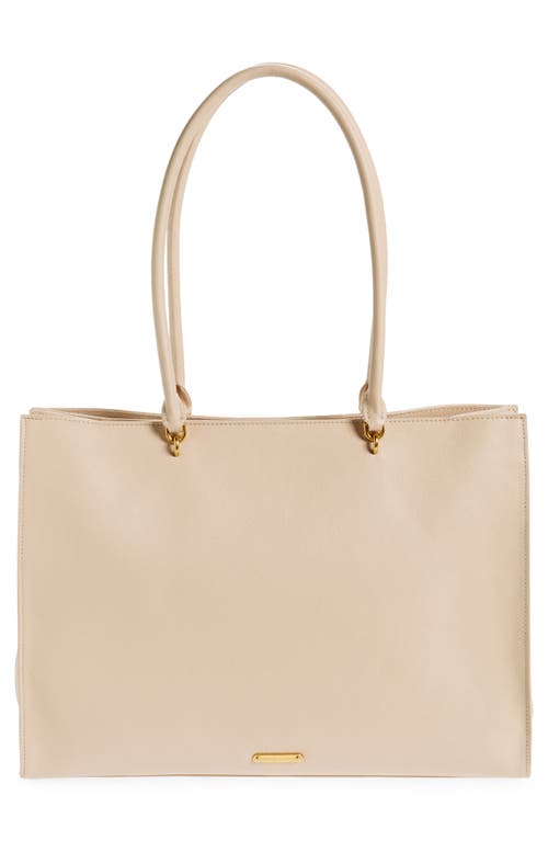 Shop Rebecca Minkoff Amour Leather Tote In Latte