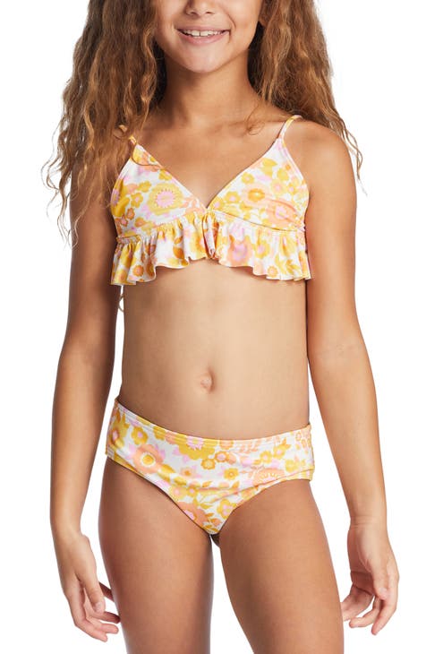 Girls' Yellow Swimsuits & Cover-Ups