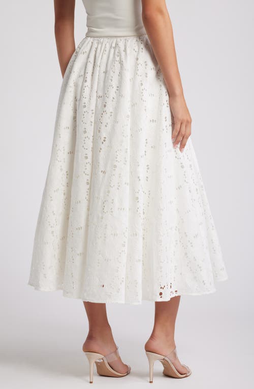 Shop House Of Cb Francine Cotton Eyelet Skirt In Cloud Dancer