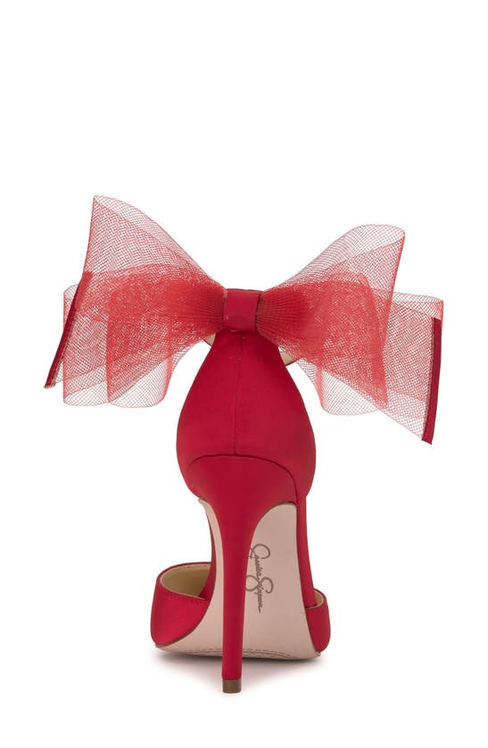 Jessica Simpson Phindies Ankle Strap Pointed Toe Pump In Red Muse