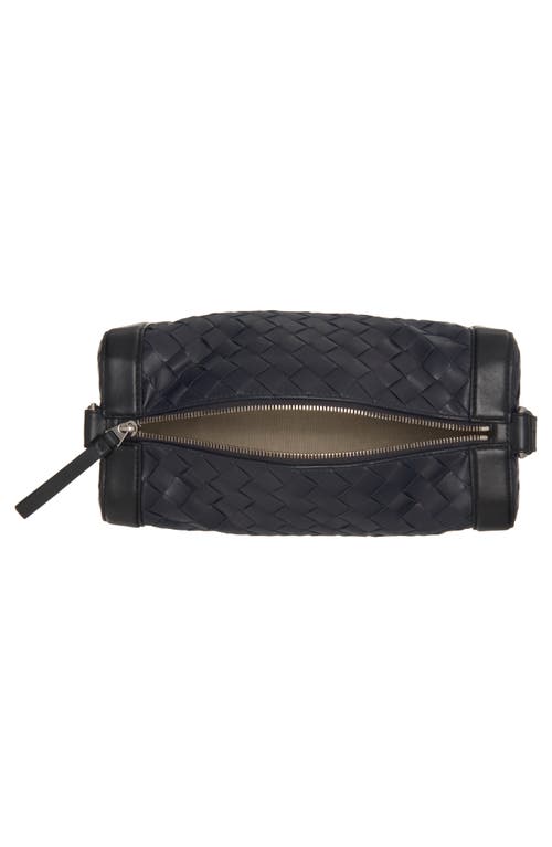 Shop Bottega Veneta Classic Intrecciato Rectangular Crossbody Bag In Space/black-silver