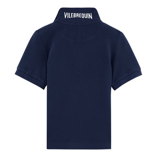 Vilebrequin Pantin Cotton Polo Shirt In Bleu Marine