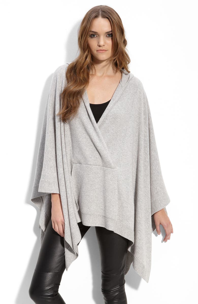 HAUTE HIPPIE Cashmere Poncho, Main, color, LIGHT HEATHER GREY