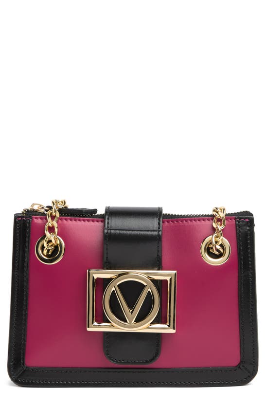 Valentino By Mario Valentino Jane Emblem Shoulder Bag In Black Beetroot