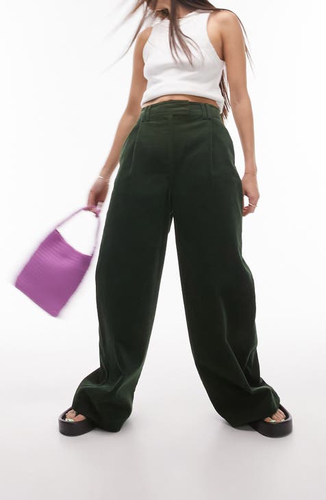 Women's Green High Waisted Pants