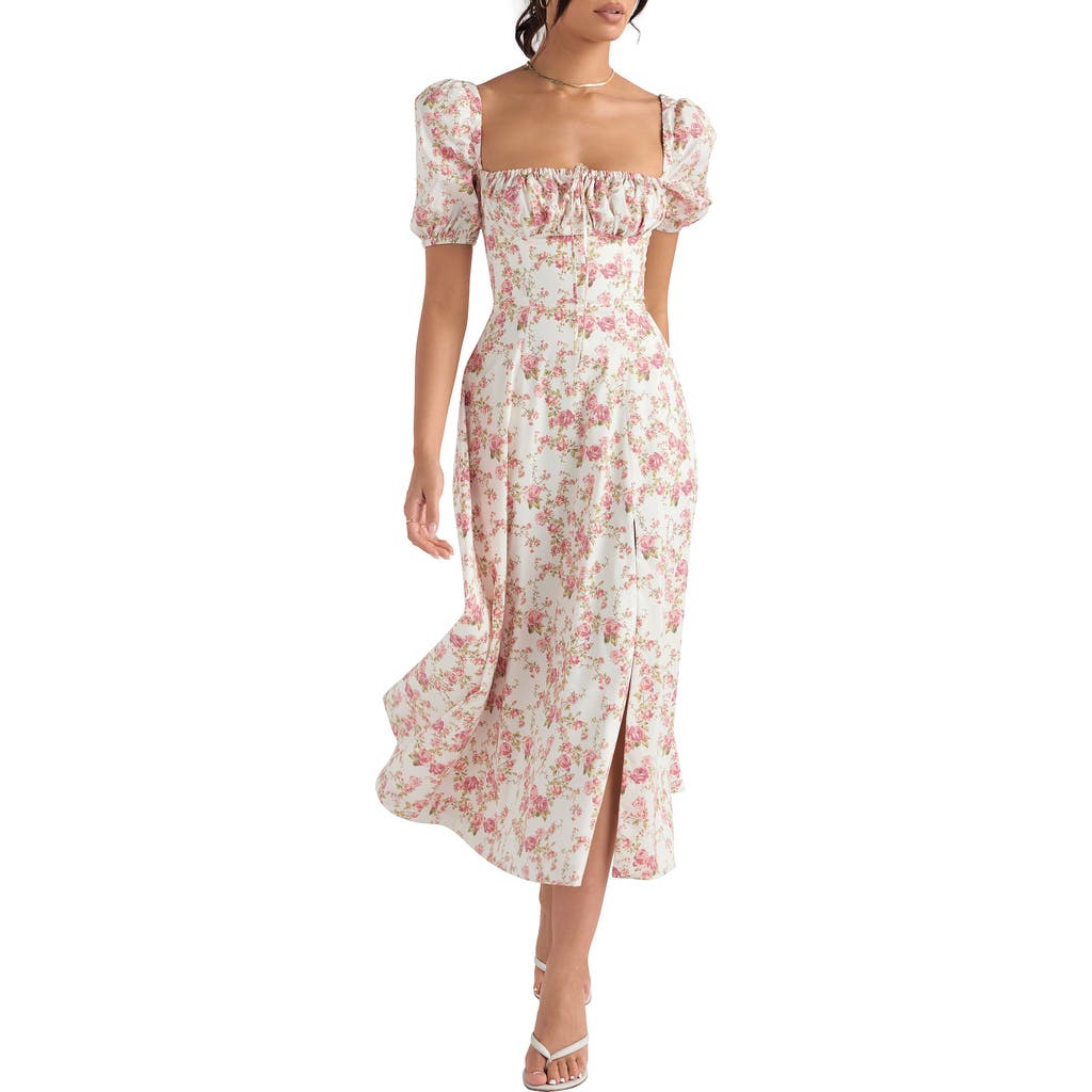 House Of Cb Tallulah Floral Cotton Blend Sundress In White/pink Floral