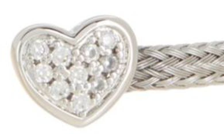 Shop Meshmerise Crystal Heart Wire Cuff Bracelet In Silver