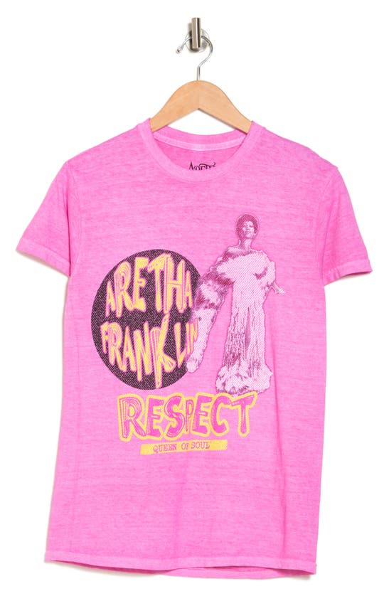 Shop Philcos Aretha Respect Graphic T-shirt In Hot Pink Pigment