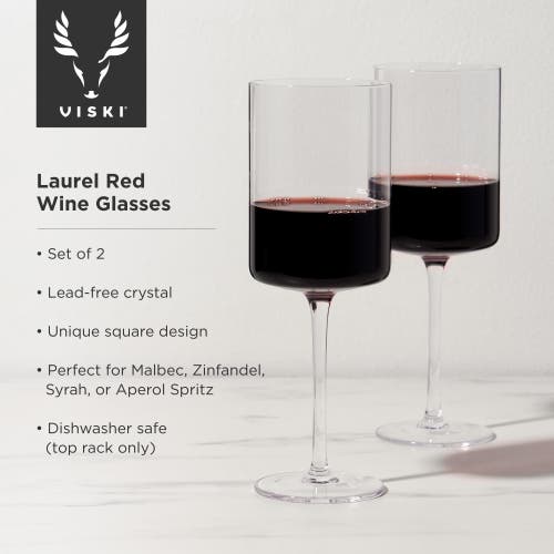 Viski Laurel Crystal Red Wine Glasses Set Of 2 In Clear