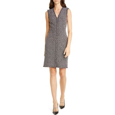 Tailored By Rebecca Taylor Sleeveless Cotton Blend Sheath Dress, Black