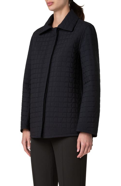 Shop Akris Wheeler Quilted Taffeta Jacket In Black