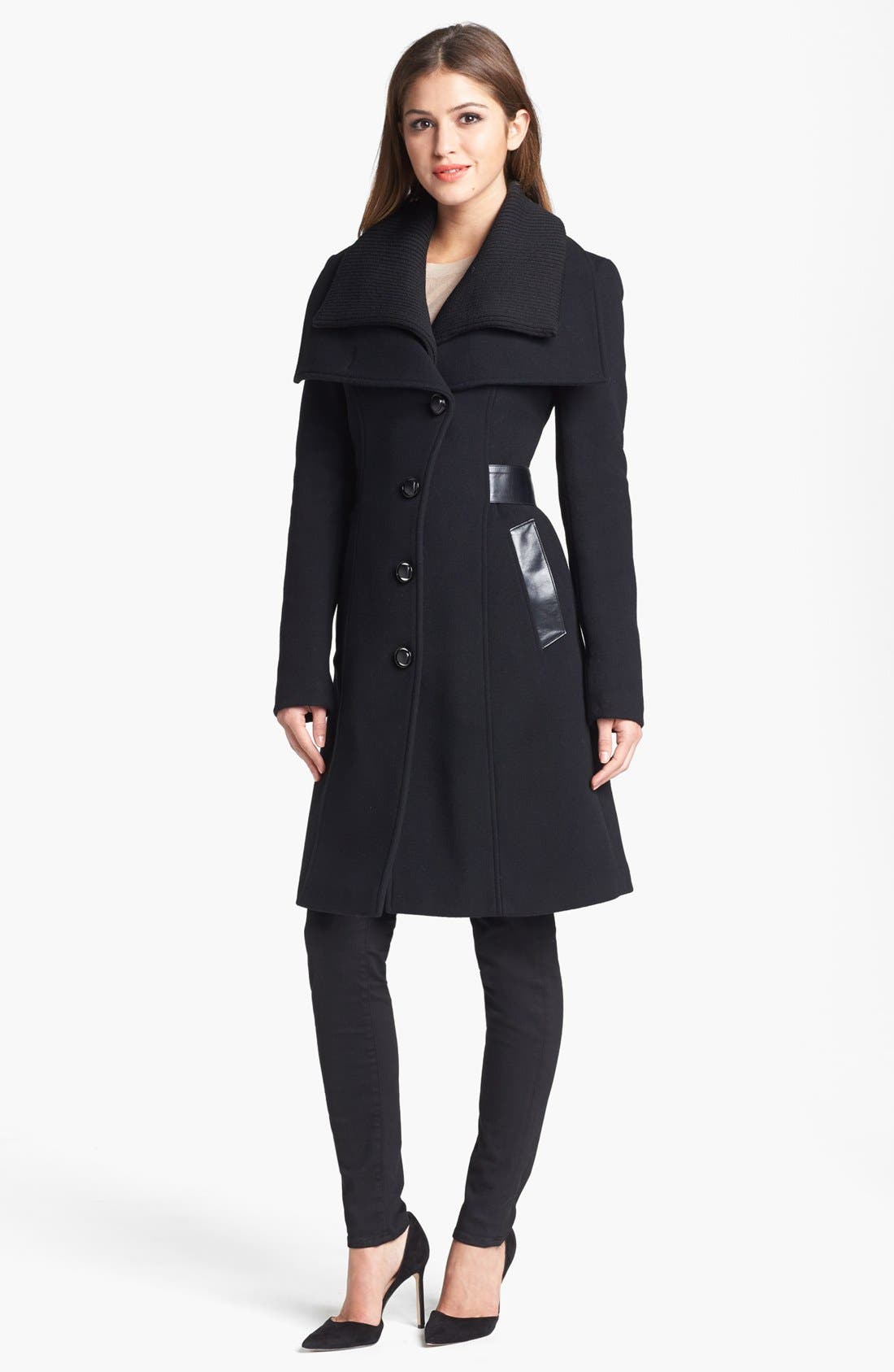 Mackage Wool Blend Coat with Detachable Knit Collar Nordstrom
