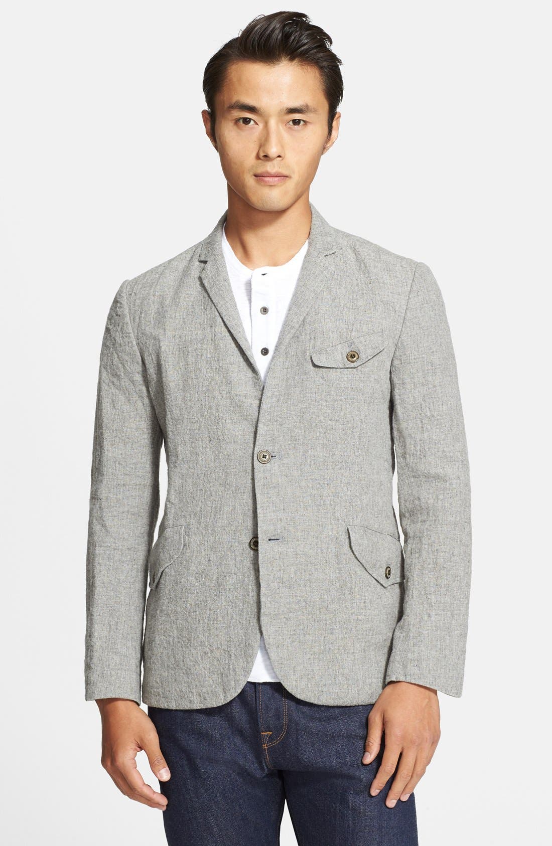 wings + horns Trim Fit Mélange Linen Sport Coat Nordstrom