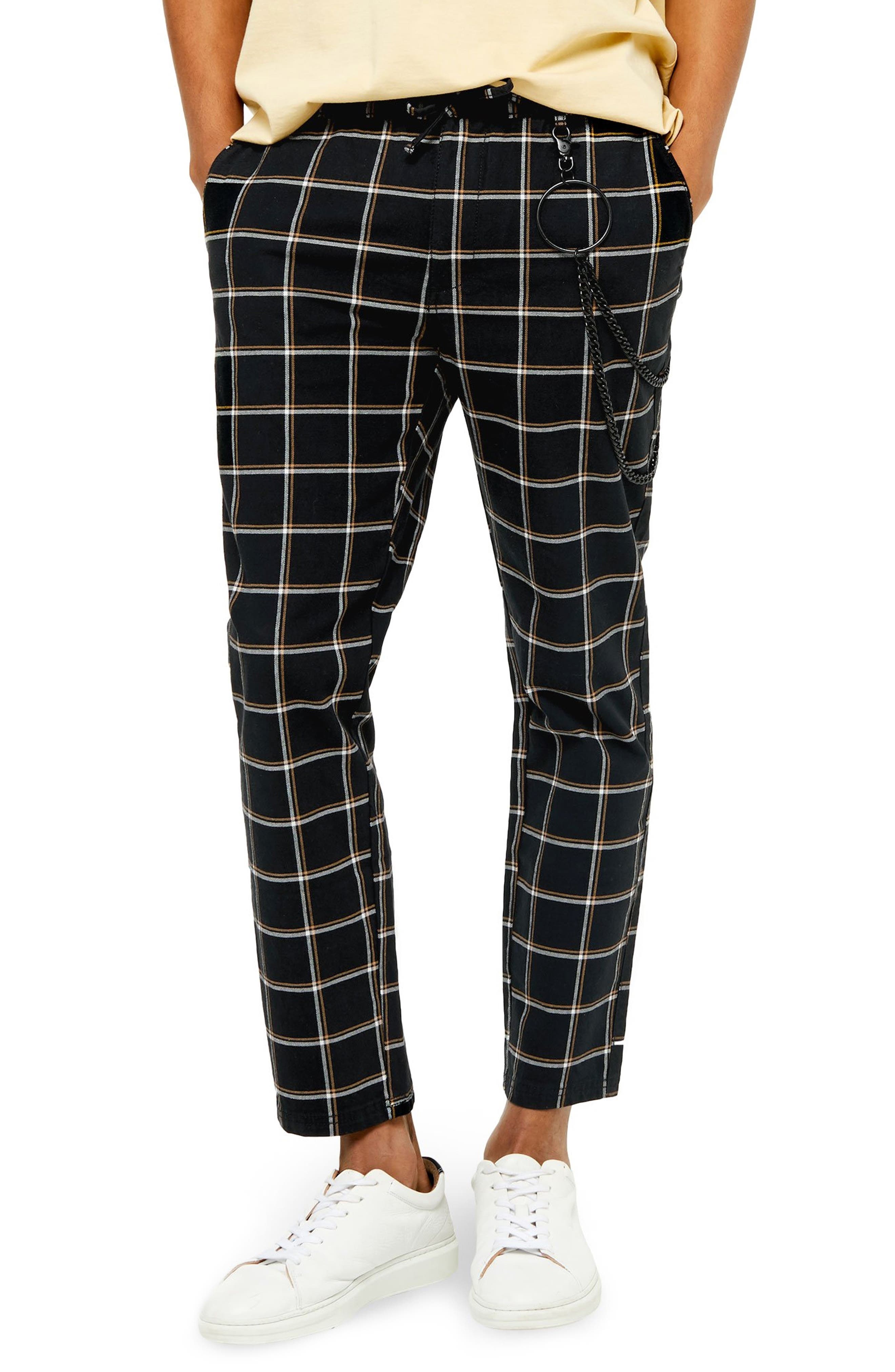 black cotton skinny trousers