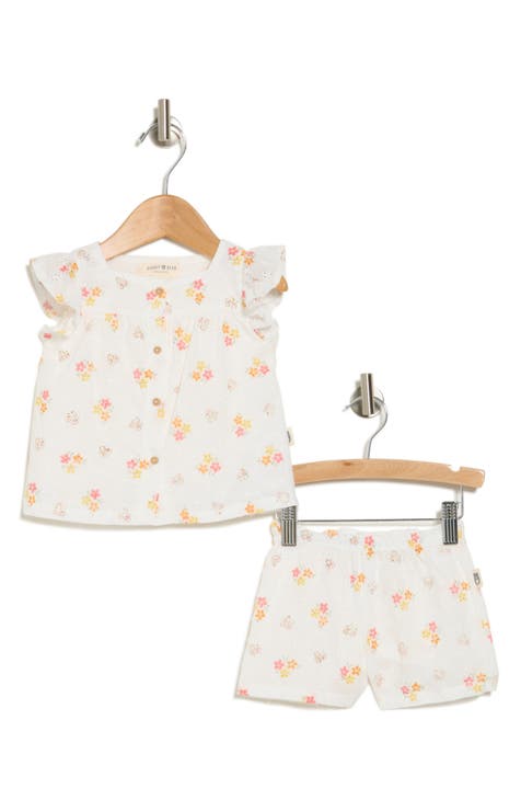 Floral Eyelet Top & Shorts Set (Baby)