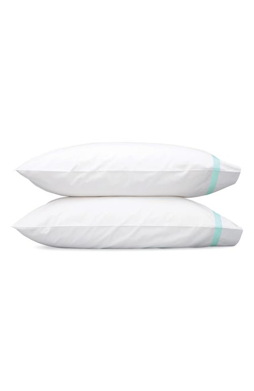 Matouk Lowell 600 Thread Count Set of 2 Pillowcases in Lagoon at Nordstrom, Size Standard