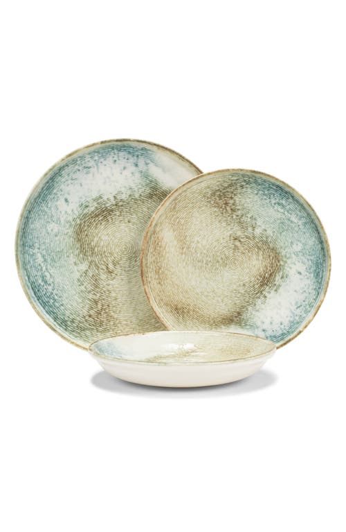 French Home Blue Stone 16-piece Dinnerware Set In Cerulean-blue And Navy