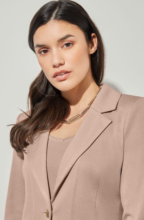 Ming Wang One-button Knit Blazer In Java