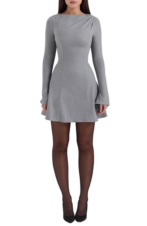 House Of Cb Womens Grey Angelique Long-sleeved Stretch-woven Mini Dress In Grey