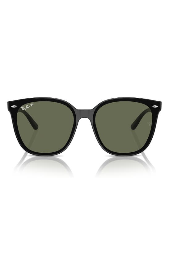 Shop Ray Ban Ray-ban 66mm Polarized Oversize Irregular Sunglasses In Black