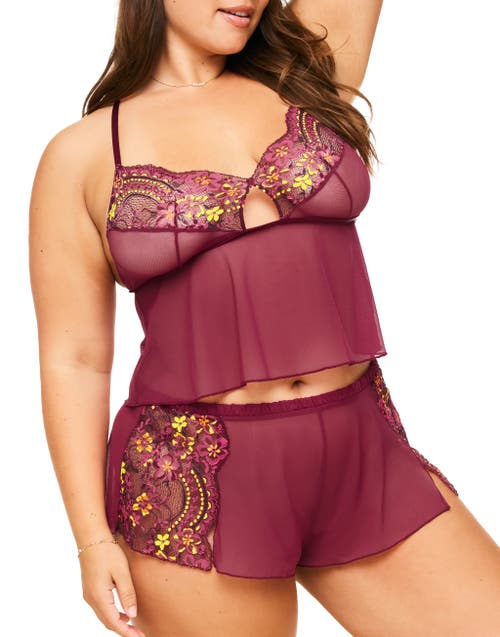 Adore Me Blake Camisole & Shorts Set Lingerie In Floral Red