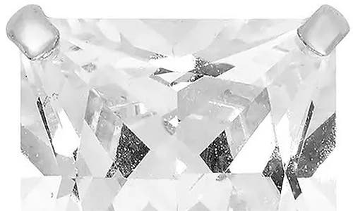 A & M 14k Gold 4mm Square Cz Stud Earrings In White Gold