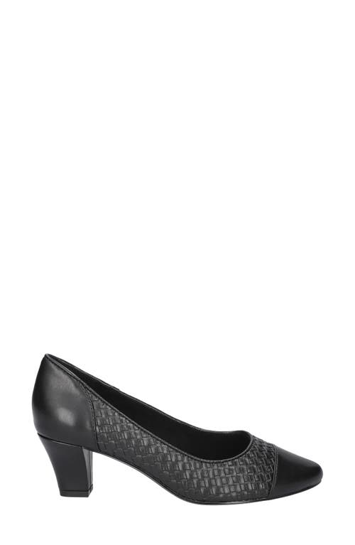 Shop Easy Street Wes Cap Toe Pump In Black Woven Embossed