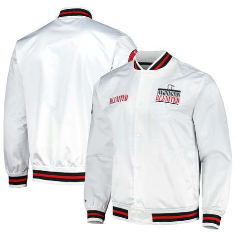 Men's Chicago Bulls Starter White/Red Renegade Varsity Satin Full-Snap  Jacket