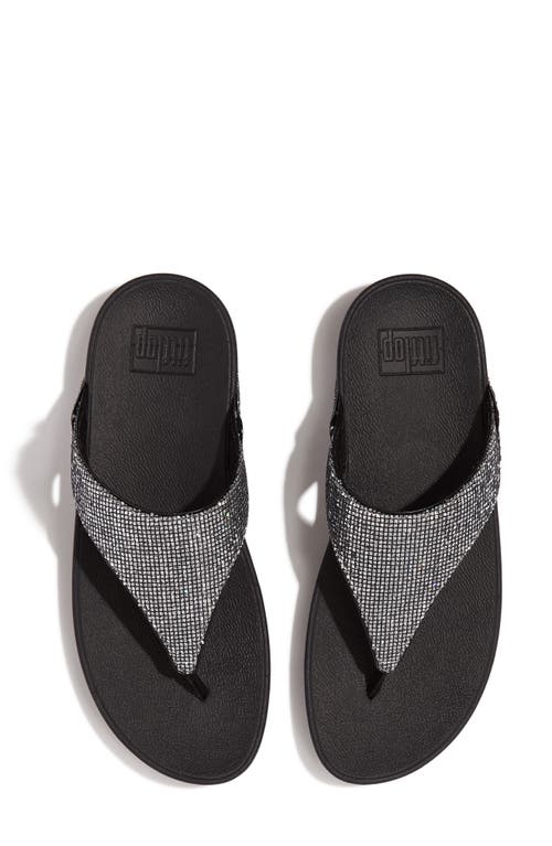 Shop Fitflop Lulu Glitter Flip Flop In Silver