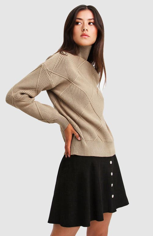 Belle & Bloom The Academy Turtleneck Jumper In Oat