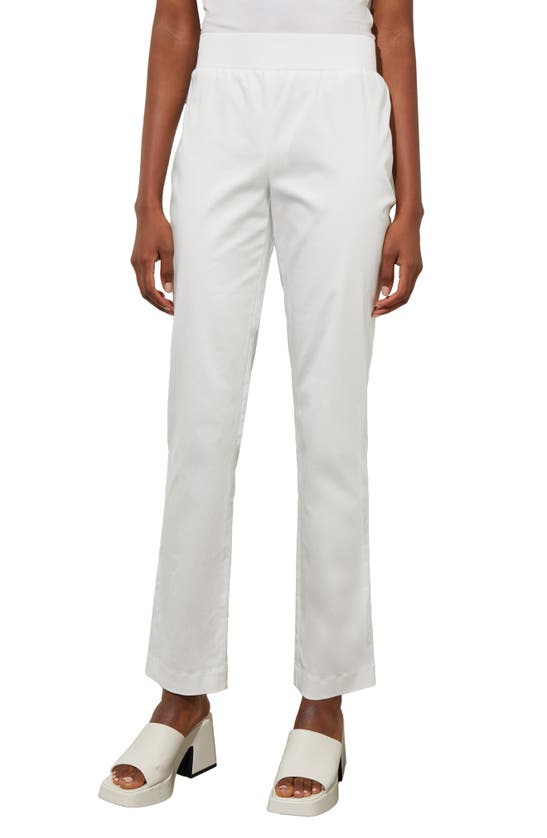 Shop Ming Wang Straight Leg Pull-on Pants In White