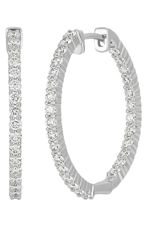 Bony Levy Audrey Diamond Inside Out Hoop Earrings in 18K White Gold at Nordstrom