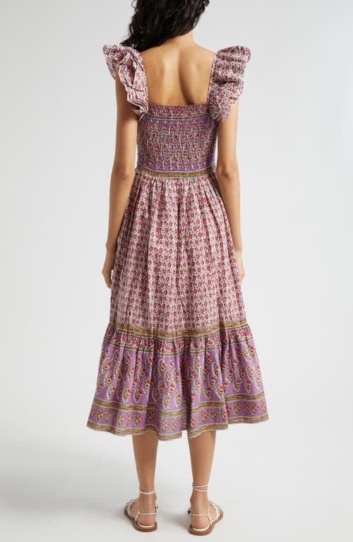 Shop Mille Olympia Smocked Midi Dress In Heirloom