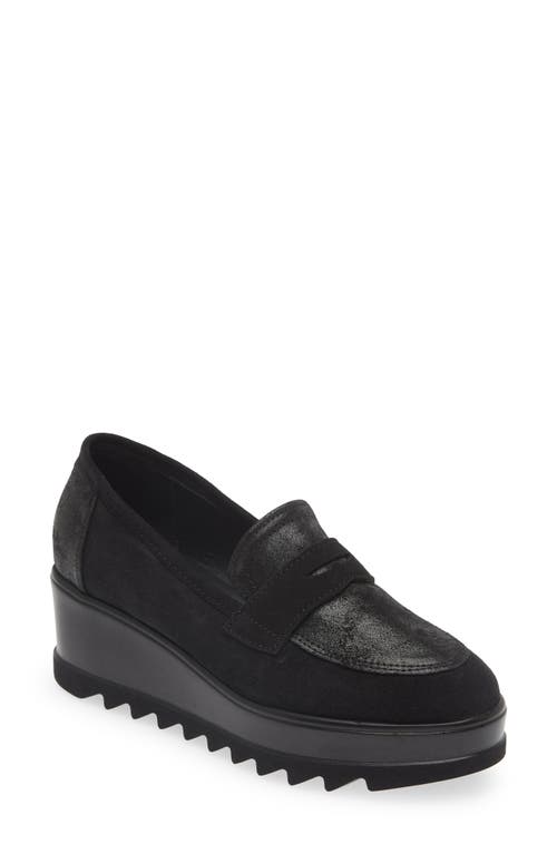 Cordani Alina Wedge Loafer in Crosta Nuvola Nero at Nordstrom, Size 8.5Us