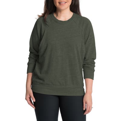 Bun Maternity Relaxed Daily Maternity/nursing Sweatshirt, Green