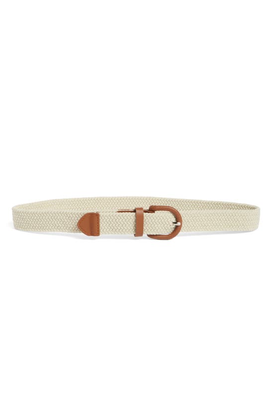 Shop Vince Camuto Woven Stretch Belt In Natural
