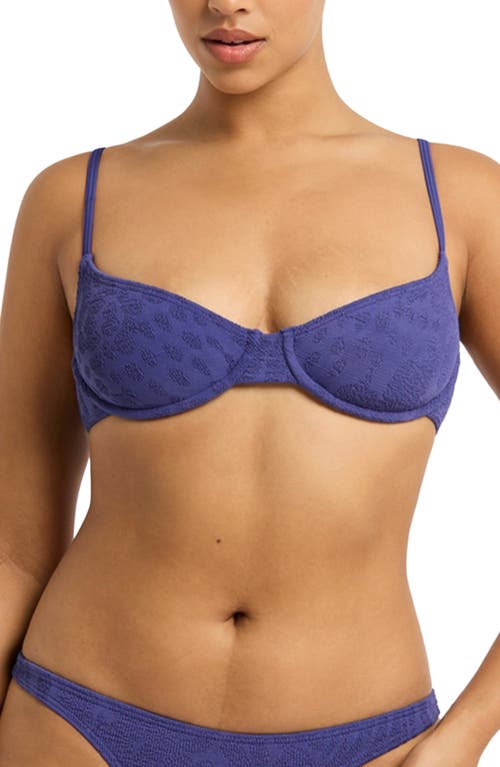 Bondeye Bond-eye Gracie Balconette Underwire Bikini Top In Sapphire Animalia
