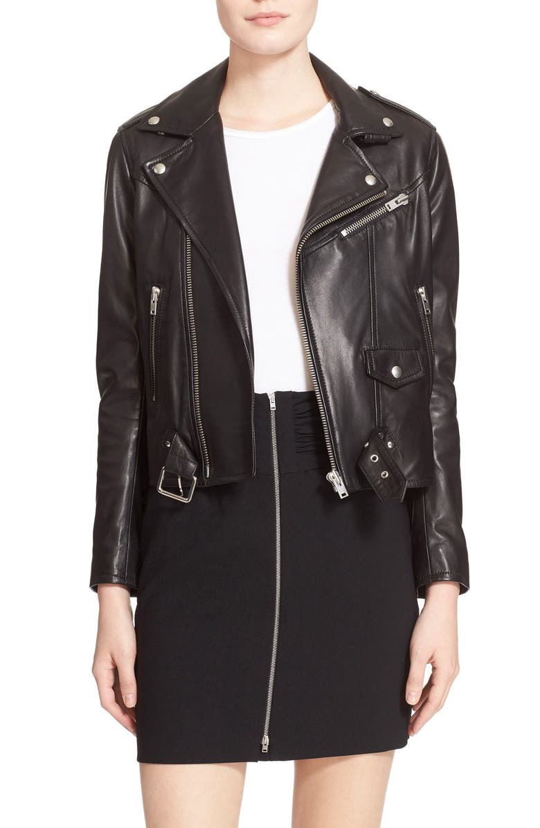 Lambskin Leather Moto Jacket