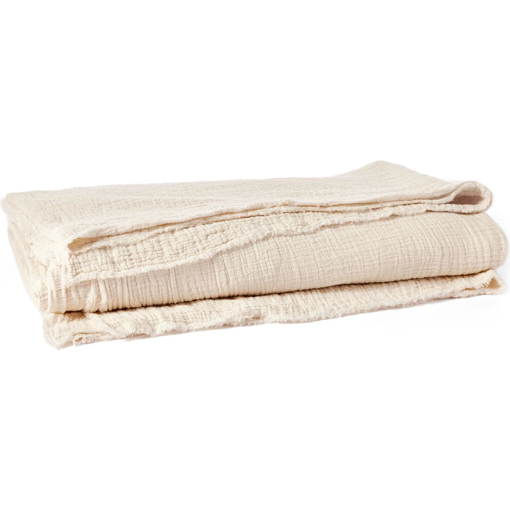 Coyuchi Topanga Organic Cotton Matelassé Bed Blanket In Undyed